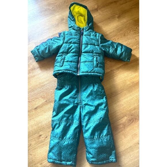 Carter's Dinosaur Boys 2 Piece Jacket Snowsuit size 18 month green - Picture 1 of 12